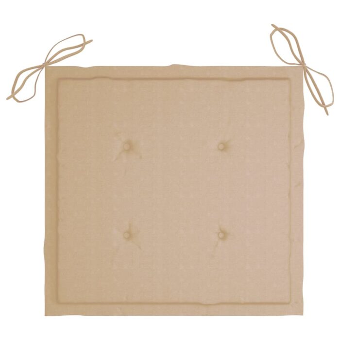Coussins de chaise de jardin lot de 2 beige 50x50x4 cm – Image 4