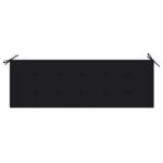 Coussin de banc de jardin noir 150x50x4 cm tissu oxford – Image 2