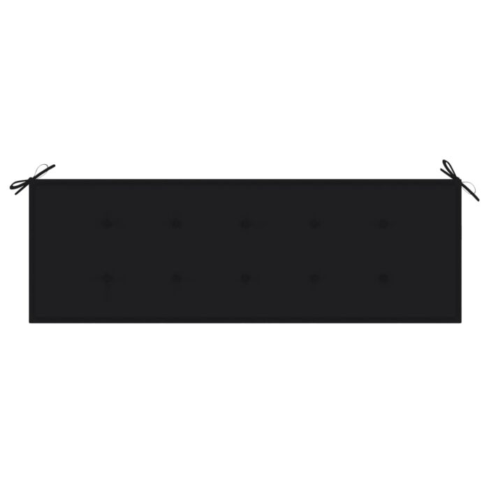 Coussin de banc de jardin noir 150x50x4 cm tissu oxford – Image 2