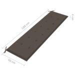 Coussin de banc de jardin taupe 180x50x4 cm tissu oxford – Image 4