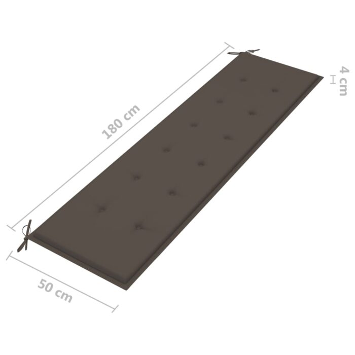 Coussin de banc de jardin taupe 180x50x4 cm tissu oxford – Image 4