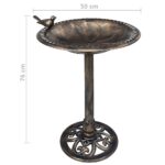 Baignoire de jardin pour oiseaux Bronze Plastique – Image 3
