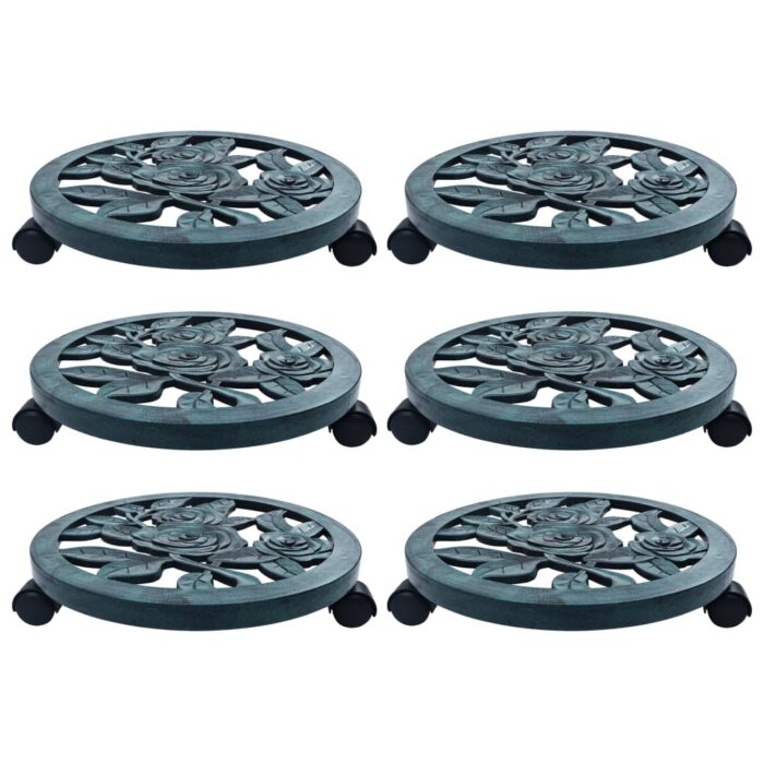 VXL8719883753744_a_en_hd_1.jpg Chariots pour plantes 6 pcs Vert 38 cm Plastique – Image 1