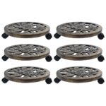 Chariots pour plantes 6 pcs Bronze 38 cm Plastique
