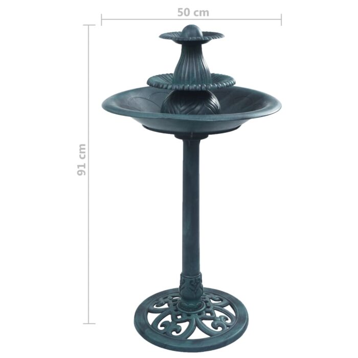 Bain pour oiseaux avec fontaine Vert 50x91 cm Plastique – Image 7