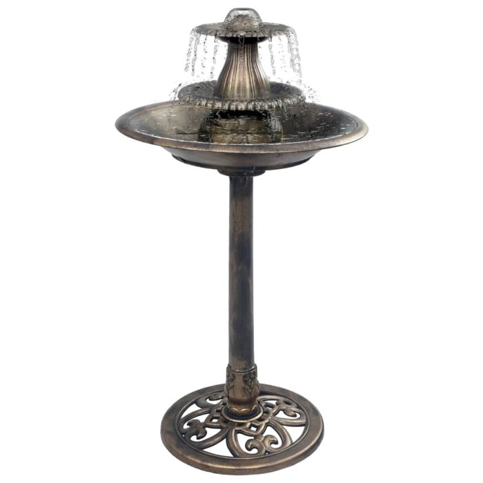 Bain pour oiseaux avec fontaine Bronze 50x91 cm Plastique – Image 1