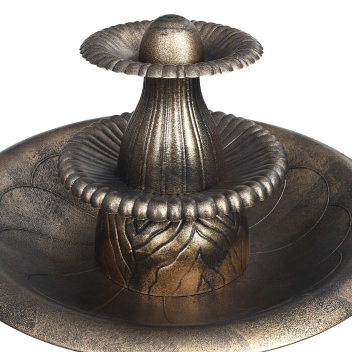 Bain pour oiseaux avec fontaine Bronze 50x91 cm Plastique – Image 2