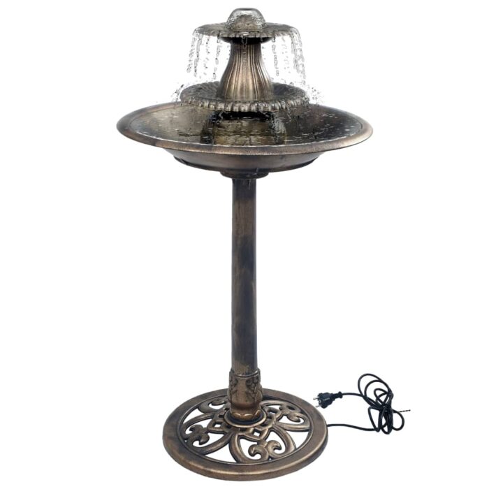 Bain pour oiseaux avec fontaine Bronze 50x91 cm Plastique – Image 6