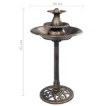 Bain pour oiseaux avec fontaine Bronze 50x91 cm Plastique – Image 7