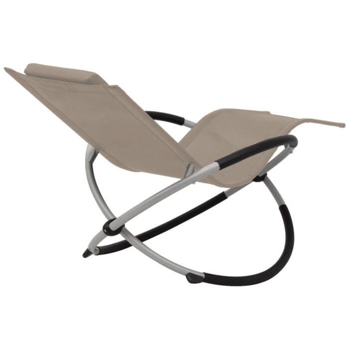Chaise longue géométrique d'extérieur Acier Taupe – Image 3