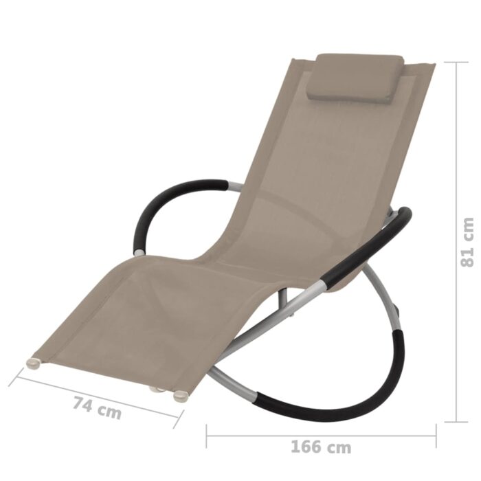 Chaise longue géométrique d'extérieur Acier Taupe – Image 6