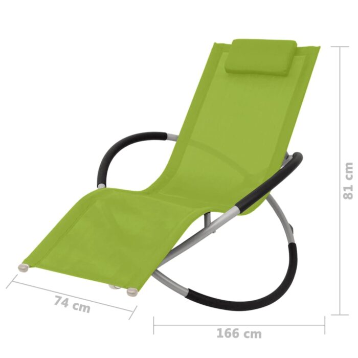 Chaise longue géométrique d'extérieur Acier Vert – Image 6