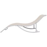 Chaises longues pliables lot de 2 Crème Textilène – Image 2