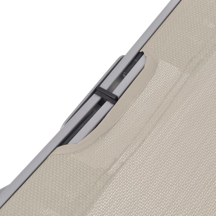 Chaises longues pliables lot de 2 Crème Textilène – Image 6