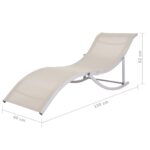 Chaises longues pliables lot de 2 Crème Textilène – Image 7