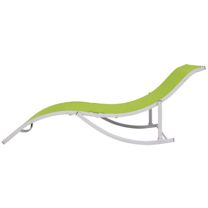 Chaises longues pliables 2 pcs Vert Textilène – Image 2