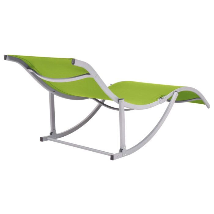 Chaises longues pliables 2 pcs Vert Textilène – Image 3