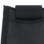 Chaise longue avec oreiller Noir Textilène – Image 3