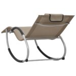 Chaise longue avec oreiller Taupe Textilène – Image 3