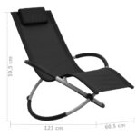 Chaise longue pour enfants Acier Noir – Image 5