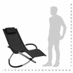 Chaise longue pour enfants Acier Noir – Image 6