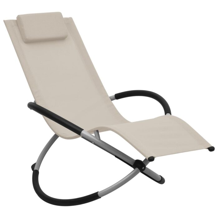 Chaise longue pour enfants Acier Crème – Image 1