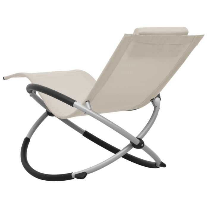 Chaise longue pour enfants Acier Crème – Image 3