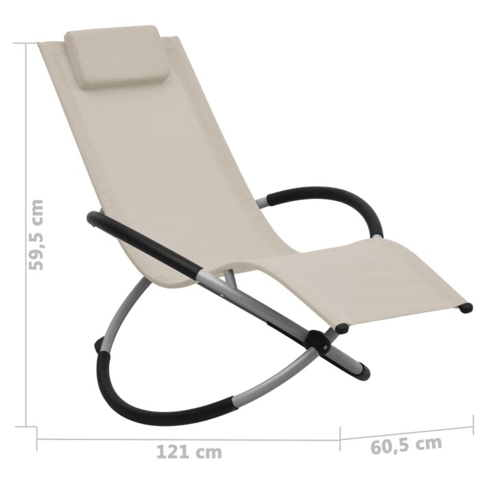 Chaise longue pour enfants Acier Crème – Image 5