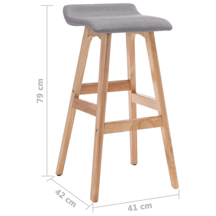 Chaise de bar Gris clair Tissu – Image 6