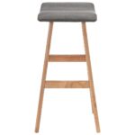 Tabourets de bar lot de 2 gris foncé tissu – Image 3