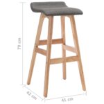 Tabourets de bar lot de 2 gris foncé tissu – Image 7