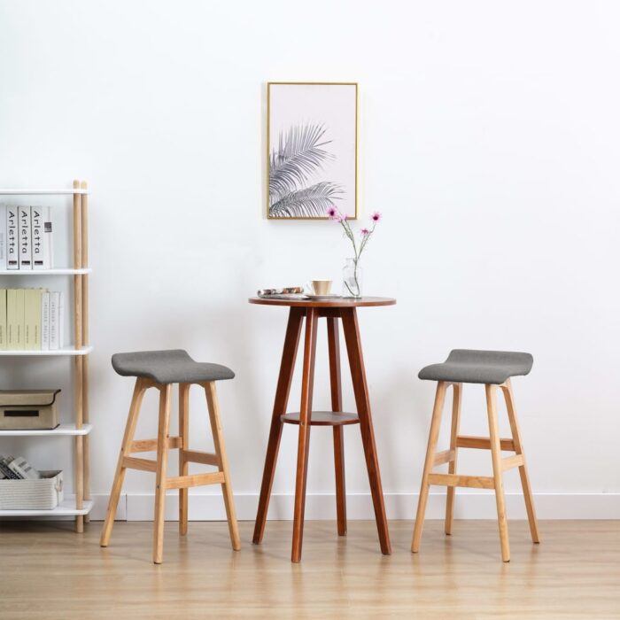 Tabourets de bar lot de 2 gris foncé tissu – Image 1