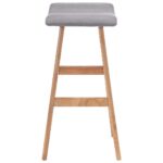 Tabourets de bar lot de 2 gris clair tissu – Image 3