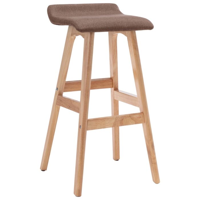 Tabourets de bar lot de 2 taupe tissu – Image 2