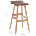 Tabourets de bar lot de 2 taupe tissu – Image 7