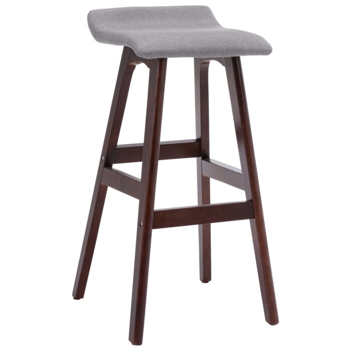 Tabourets de bar lot de 2 gris clair tissu – Image 2