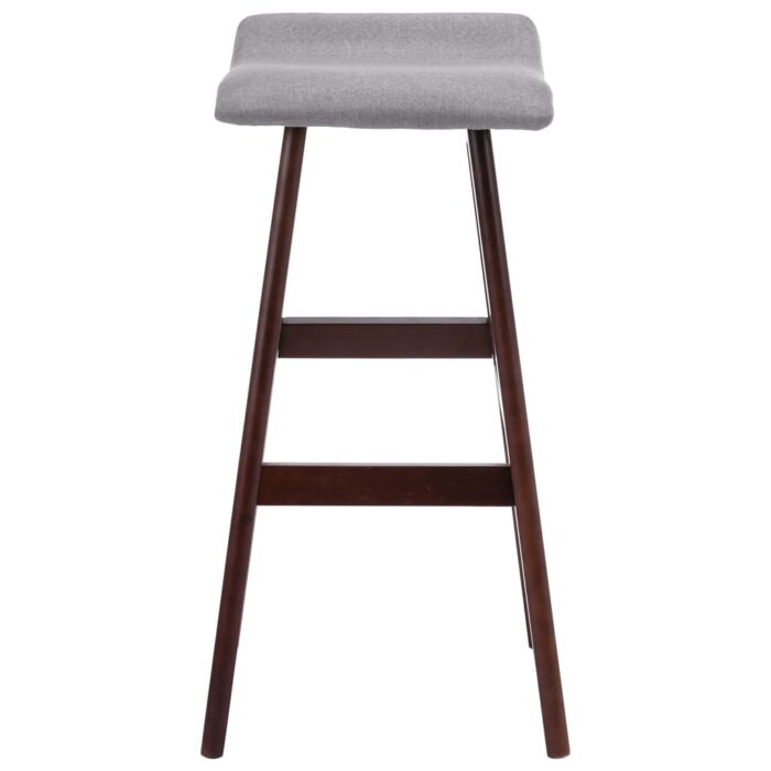 Tabourets de bar lot de 2 gris clair tissu – Image 3