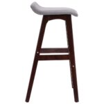 Tabourets de bar lot de 2 gris clair tissu – Image 4