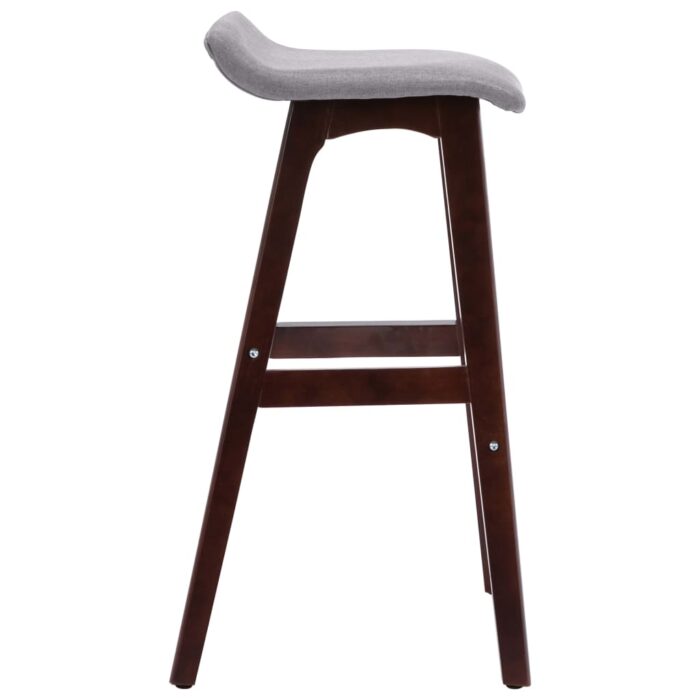 Tabourets de bar lot de 2 gris clair tissu – Image 4