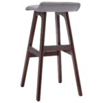 Tabourets de bar lot de 2 gris clair tissu – Image 5
