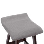 Tabourets de bar lot de 2 gris clair tissu – Image 6