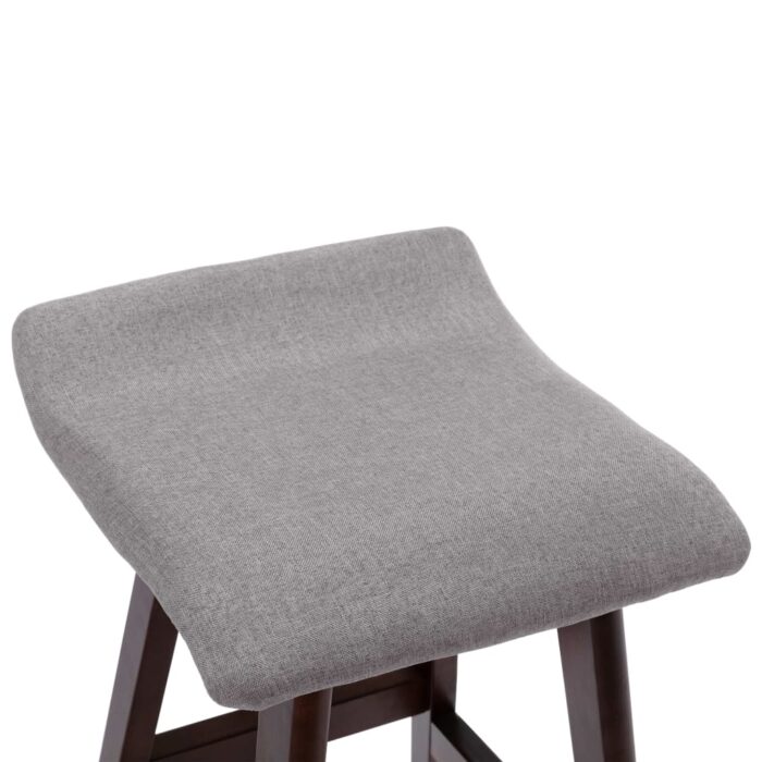 Tabourets de bar lot de 2 gris clair tissu – Image 6