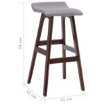 Tabourets de bar lot de 2 gris clair tissu – Image 7