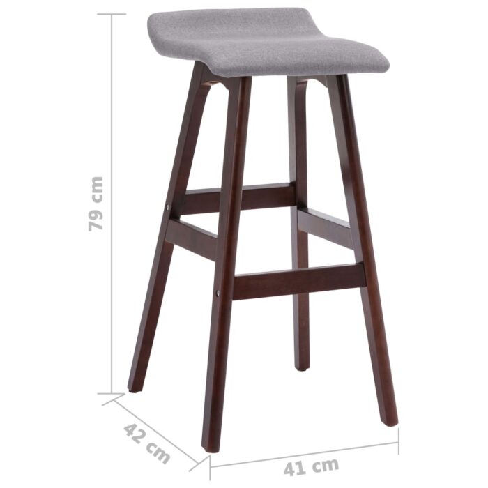 Tabourets de bar lot de 2 gris clair tissu – Image 7