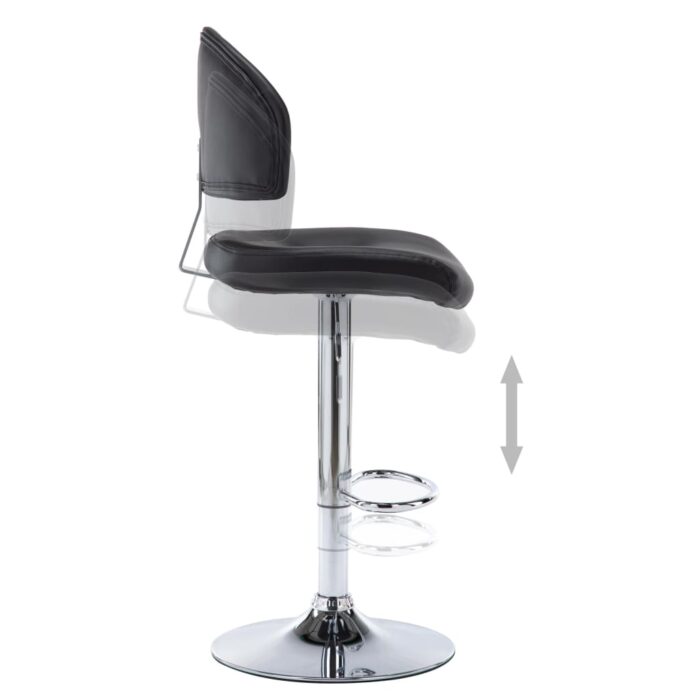 Tabouret de bar Noir Similicuir – Image 4
