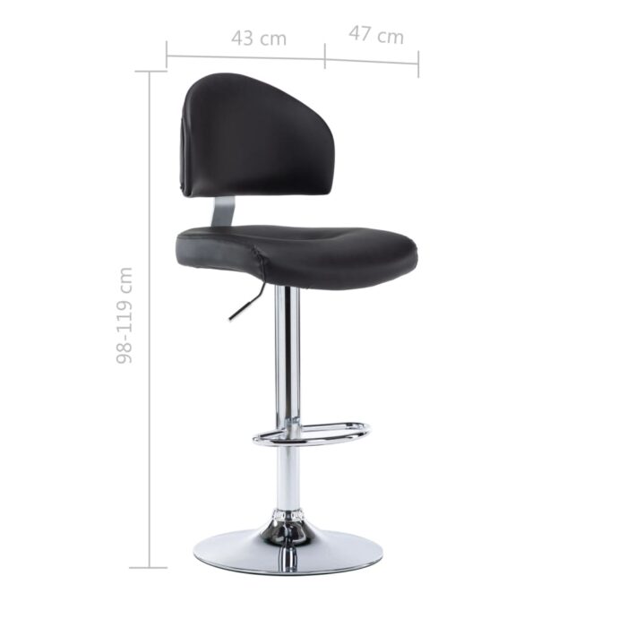 Tabouret de bar Noir Similicuir – Image 6