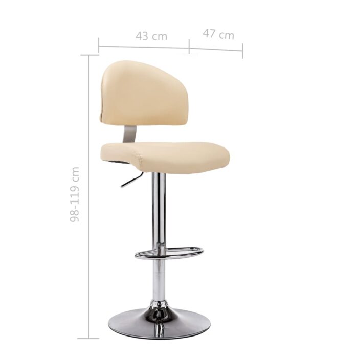 Tabouret de bar Crème Similicuir – Image 6