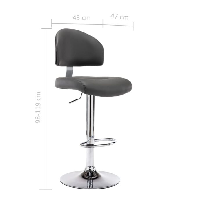 Tabouret de bar Gris Similicuir – Image 6