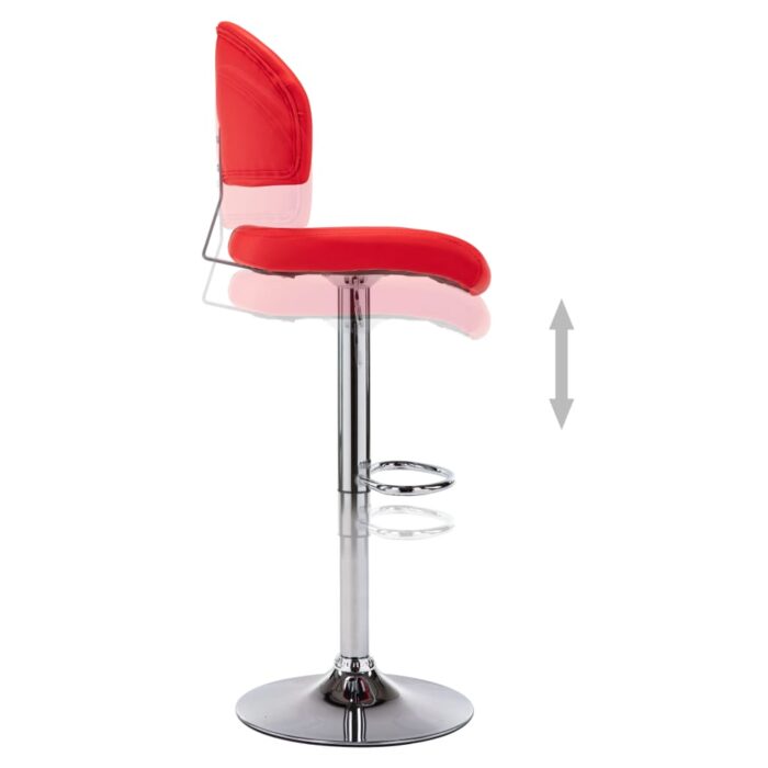 Tabouret de bar Rouge Similicuir – Image 4