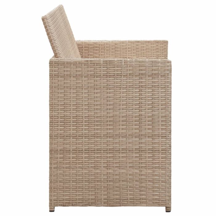 Canapé de jardin à 2 places avec coussins Beige Résine tressée – Image 2